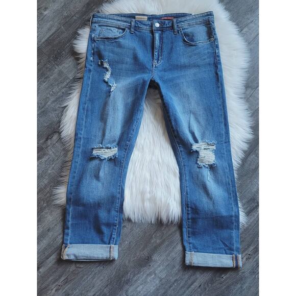 NEW Anthropologie Pilcro The Slim Boyfriend Distressed Jeans - 32 Waist - Picture 5 of 11